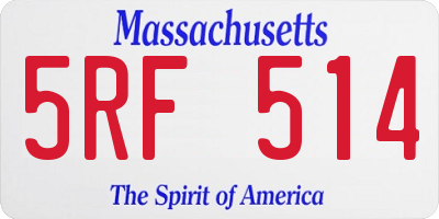MA license plate 5RF514