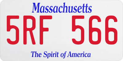 MA license plate 5RF566
