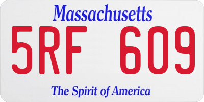 MA license plate 5RF609