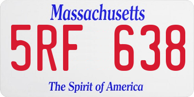 MA license plate 5RF638