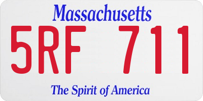 MA license plate 5RF711