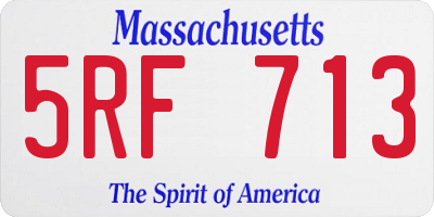 MA license plate 5RF713