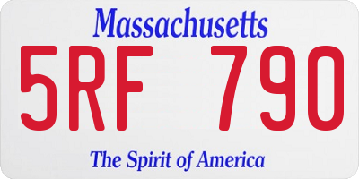 MA license plate 5RF790