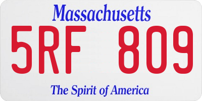 MA license plate 5RF809