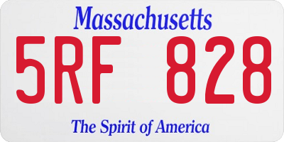 MA license plate 5RF828