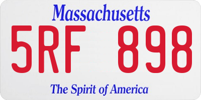 MA license plate 5RF898