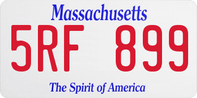 MA license plate 5RF899