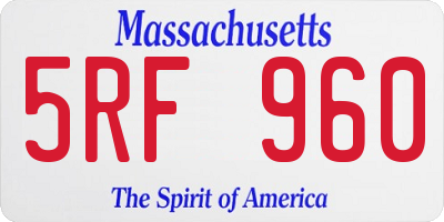MA license plate 5RF960