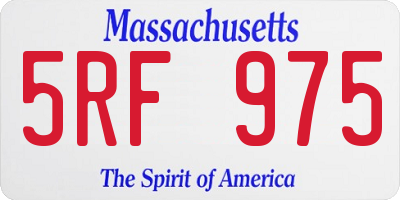 MA license plate 5RF975