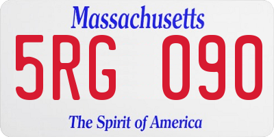 MA license plate 5RG090
