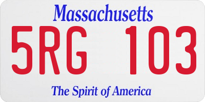 MA license plate 5RG103