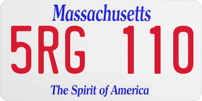 MA license plate 5RG110