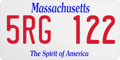 MA license plate 5RG122