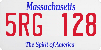 MA license plate 5RG128