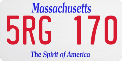 MA license plate 5RG170