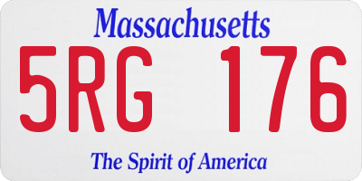 MA license plate 5RG176