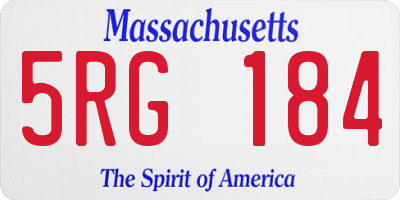 MA license plate 5RG184