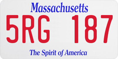 MA license plate 5RG187