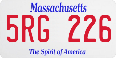 MA license plate 5RG226