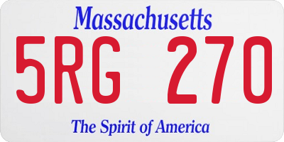 MA license plate 5RG270