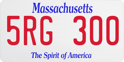 MA license plate 5RG300
