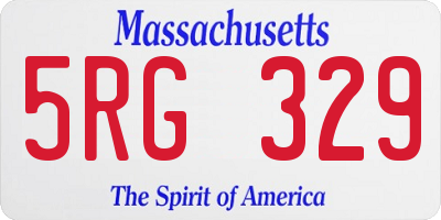 MA license plate 5RG329