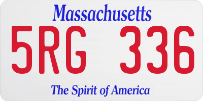 MA license plate 5RG336