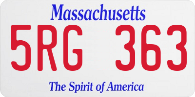 MA license plate 5RG363