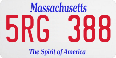 MA license plate 5RG388