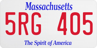 MA license plate 5RG405