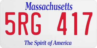MA license plate 5RG417