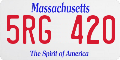 MA license plate 5RG420