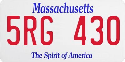 MA license plate 5RG430