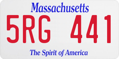 MA license plate 5RG441