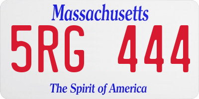 MA license plate 5RG444