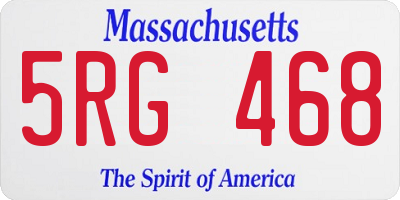 MA license plate 5RG468