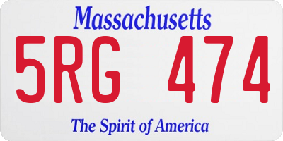 MA license plate 5RG474