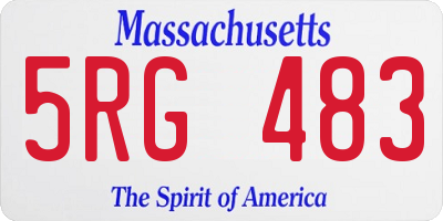 MA license plate 5RG483