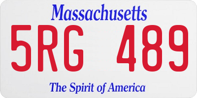 MA license plate 5RG489