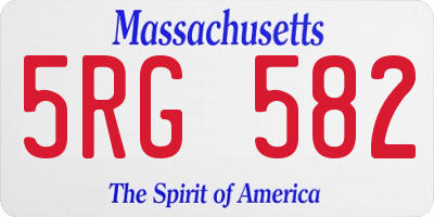 MA license plate 5RG582