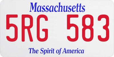 MA license plate 5RG583