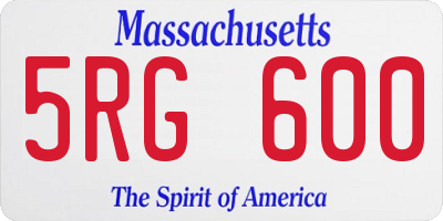MA license plate 5RG600