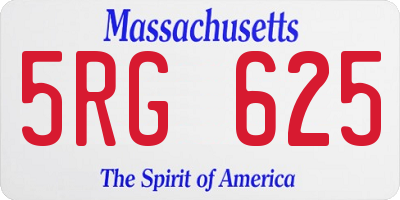 MA license plate 5RG625