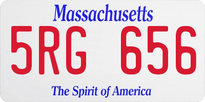 MA license plate 5RG656