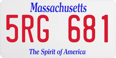 MA license plate 5RG681