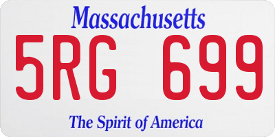 MA license plate 5RG699