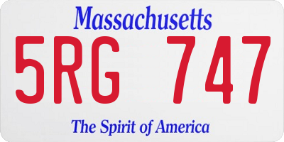 MA license plate 5RG747