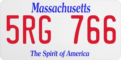 MA license plate 5RG766