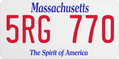 MA license plate 5RG770