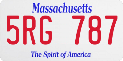 MA license plate 5RG787